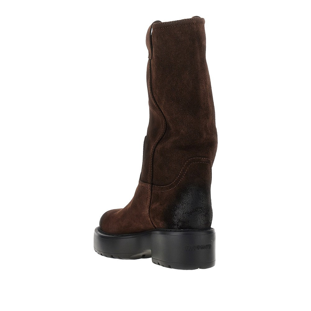 Suede leather boots