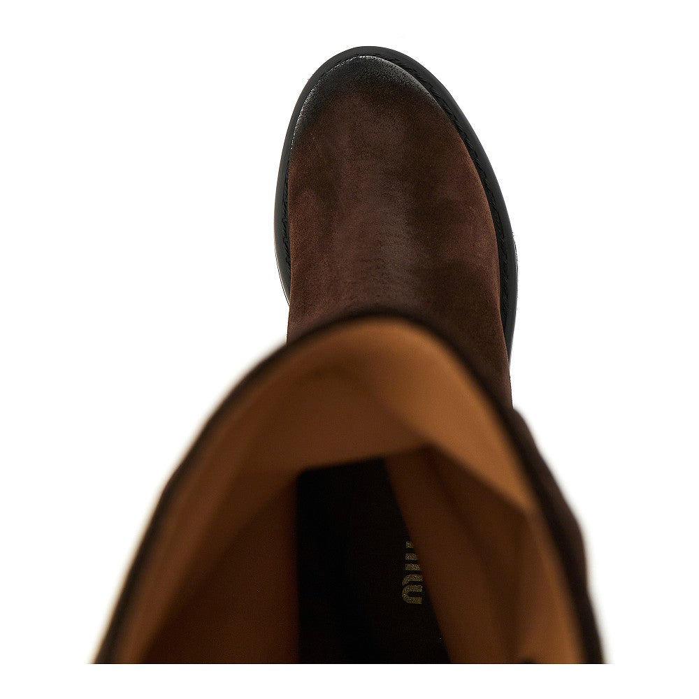 Suede leather boots