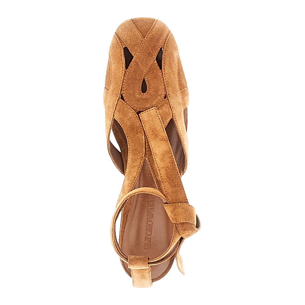 Suede leather sandals