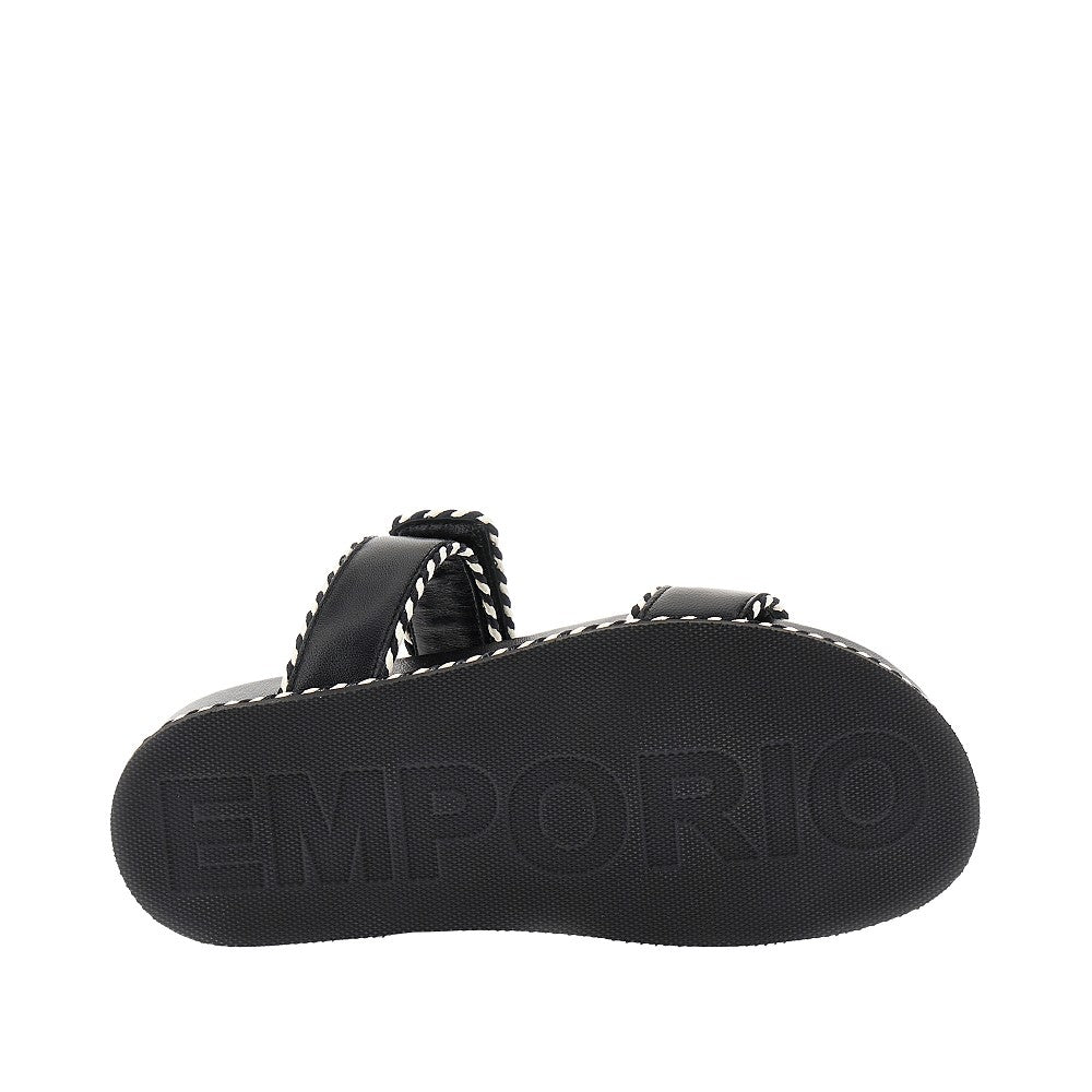 Nappa leather double-strap slides