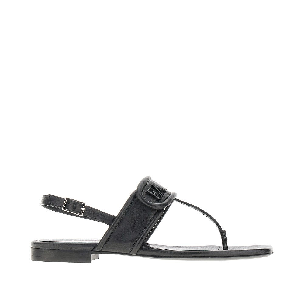 Nappa leather thong sandals with logo
