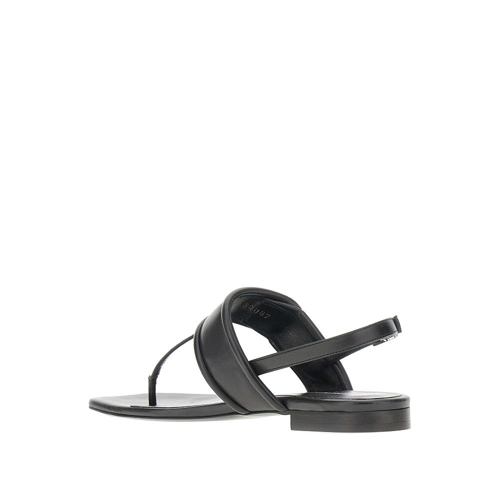 Nappa leather thong sandals with logo