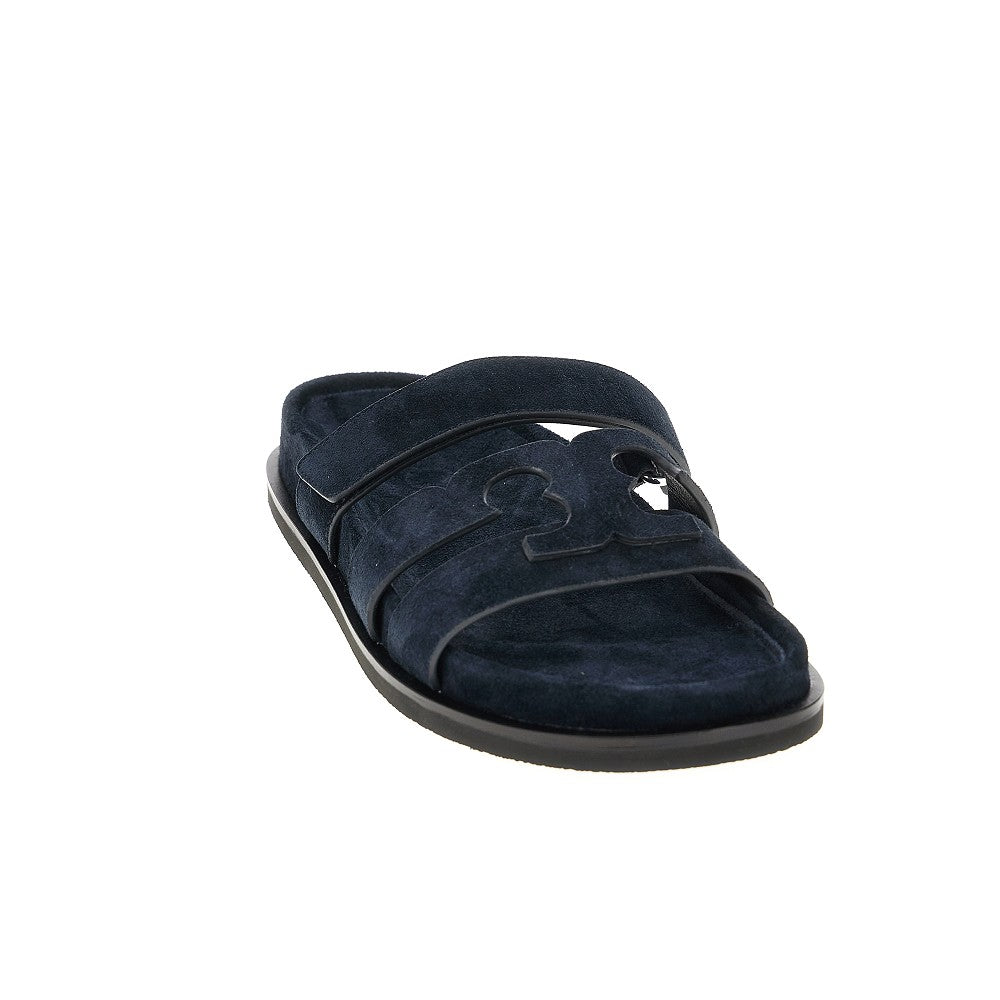 Suede leather 'Ines' slides