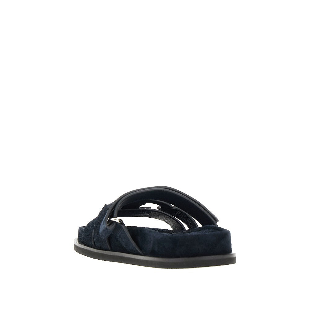 Suede leather 'Ines' slides