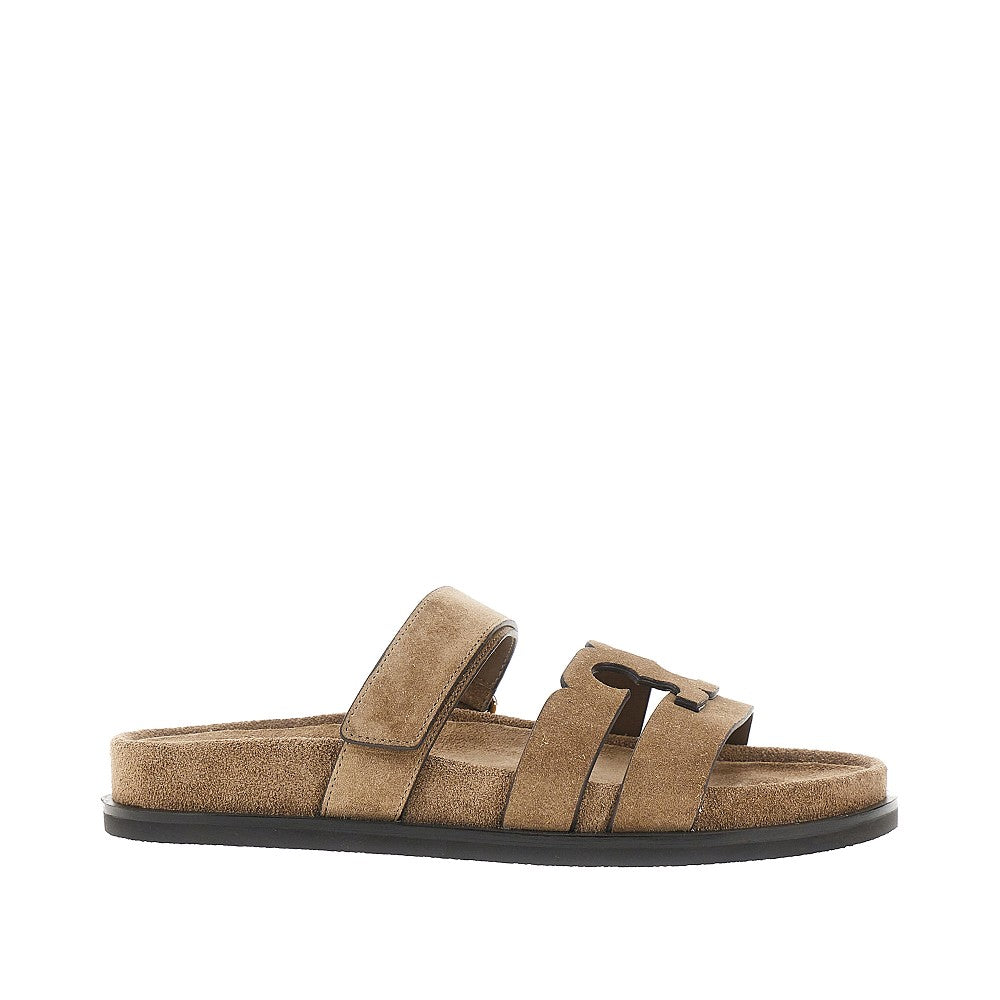 Suede leather 'Ines' slides