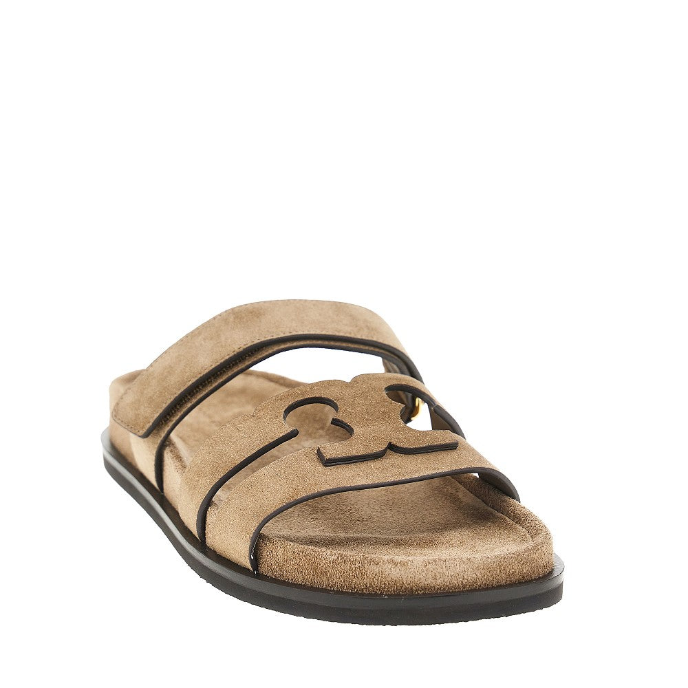 Suede leather 'Ines' slides