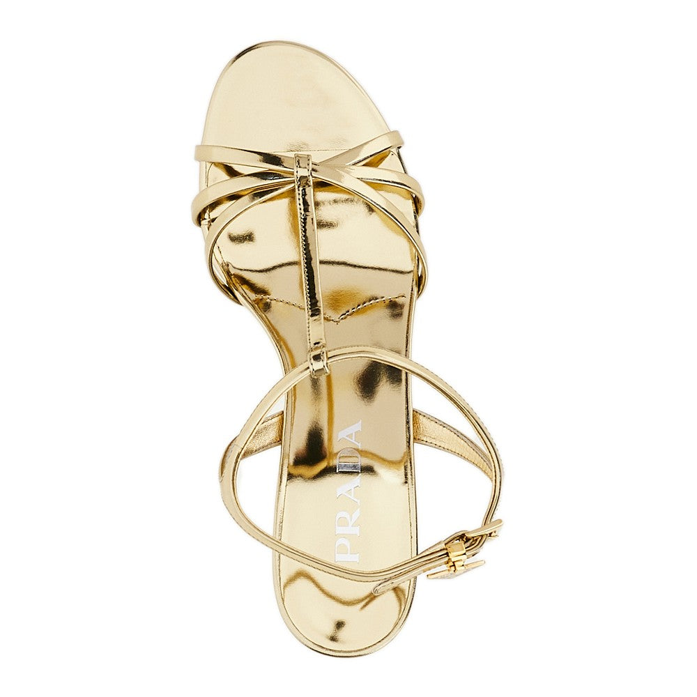 Sandali in pelle metallizzata