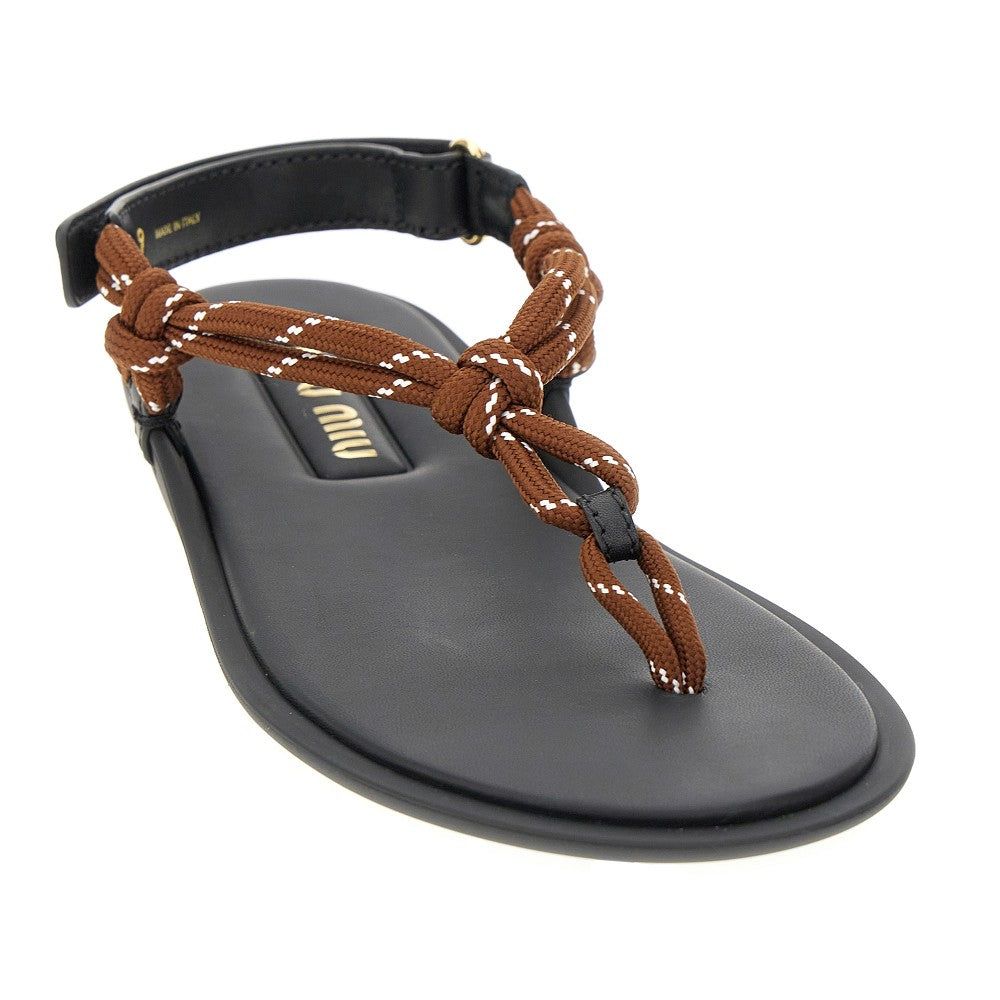 Cord and leather &#39;Riviere&#39; sandals