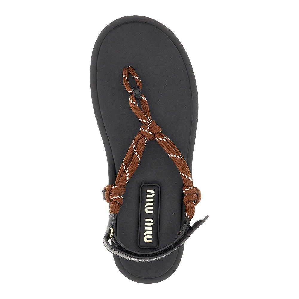 Cord and leather &#39;Riviere&#39; sandals