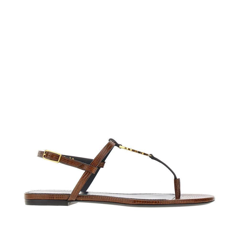 Lizard-print leather &#39;Cassandra&#39; sandals