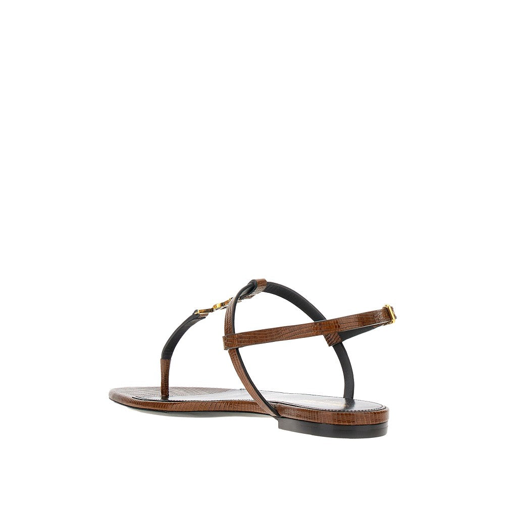 Lizard-print leather &#39;Cassandra&#39; sandals