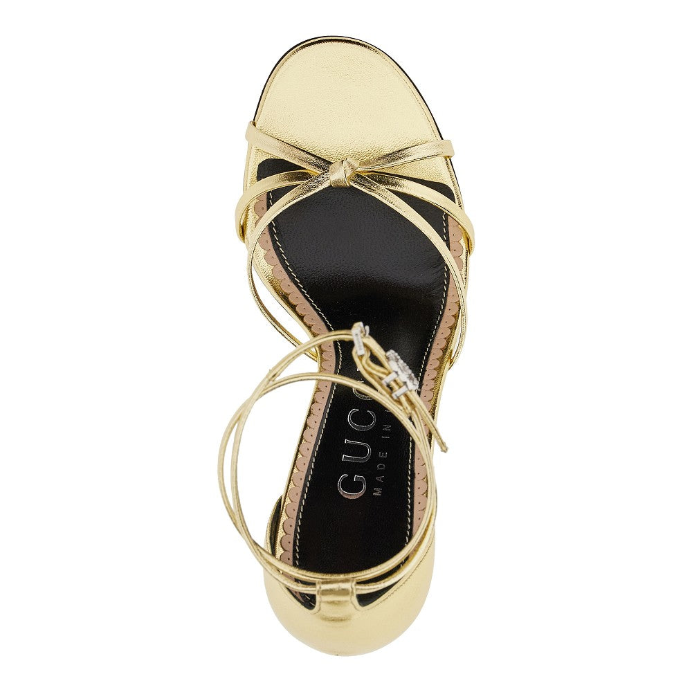 Sandali in nappa laminata con Doppia G