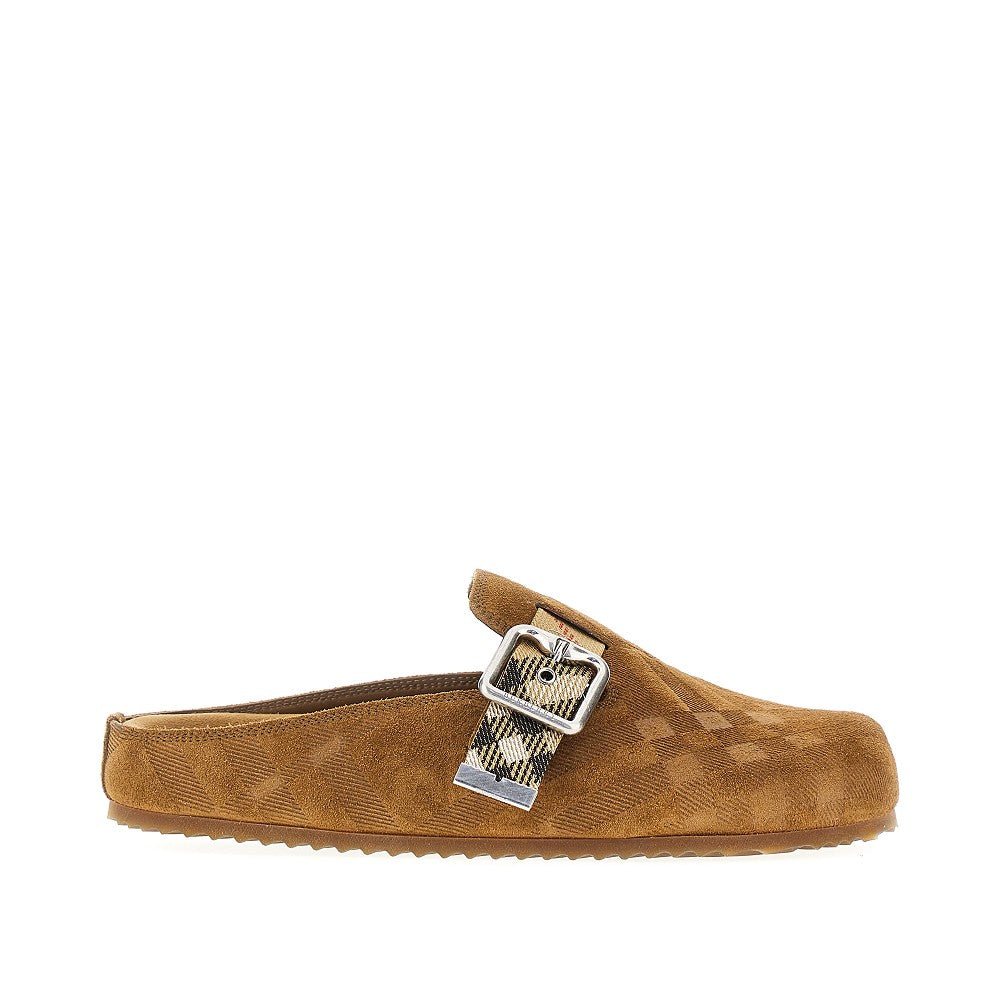 Check suede leather 'Urchin' clogs