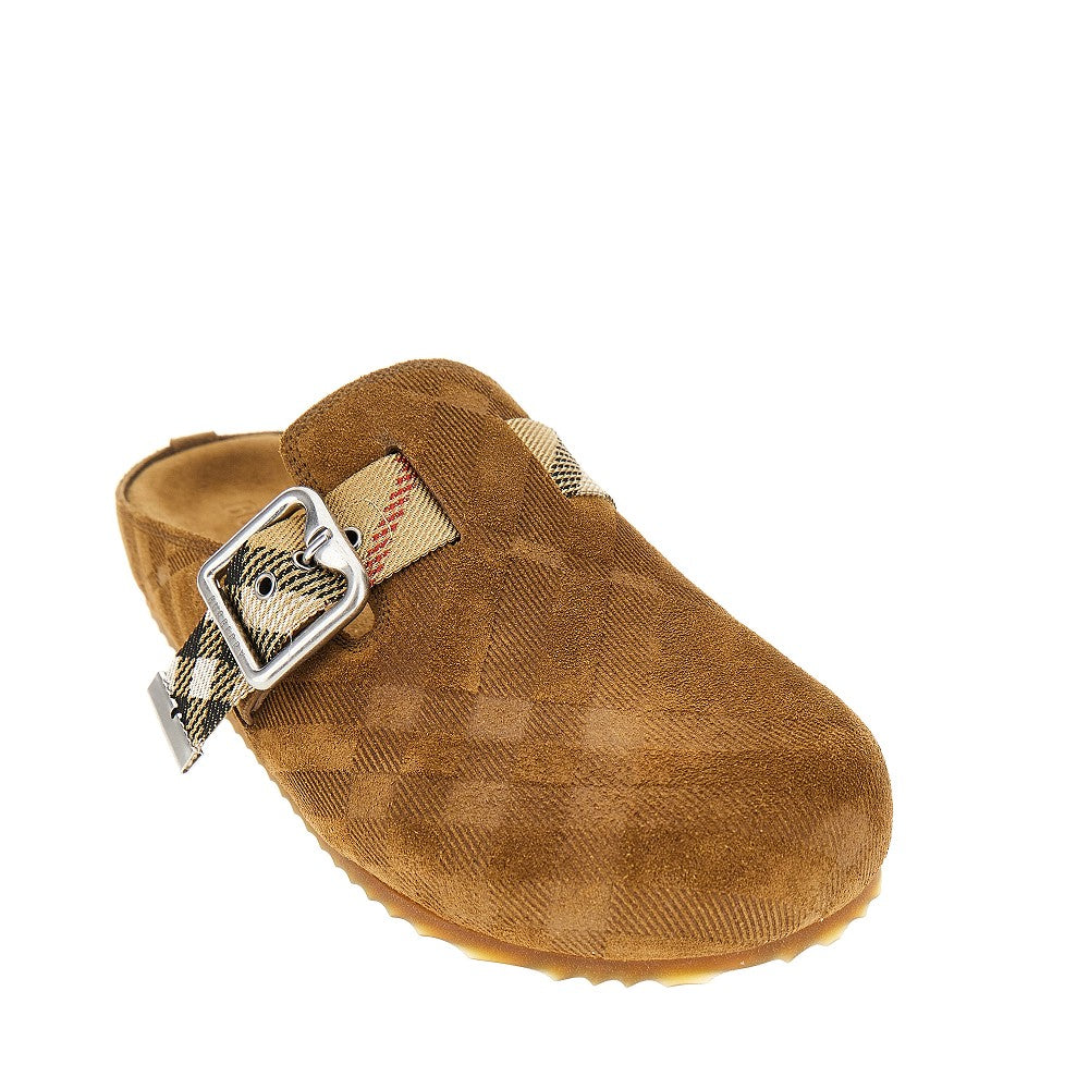 Check suede leather 'Urchin' clogs