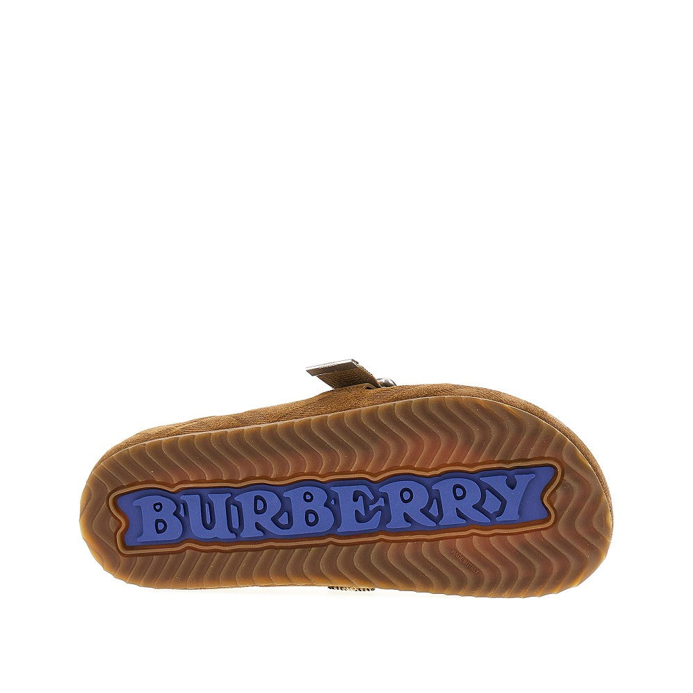 Check suede leather 'Urchin' clogs