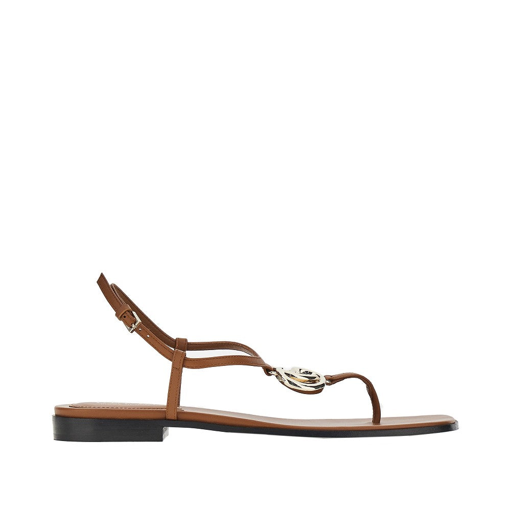 Sandali in pelle con Doppia G