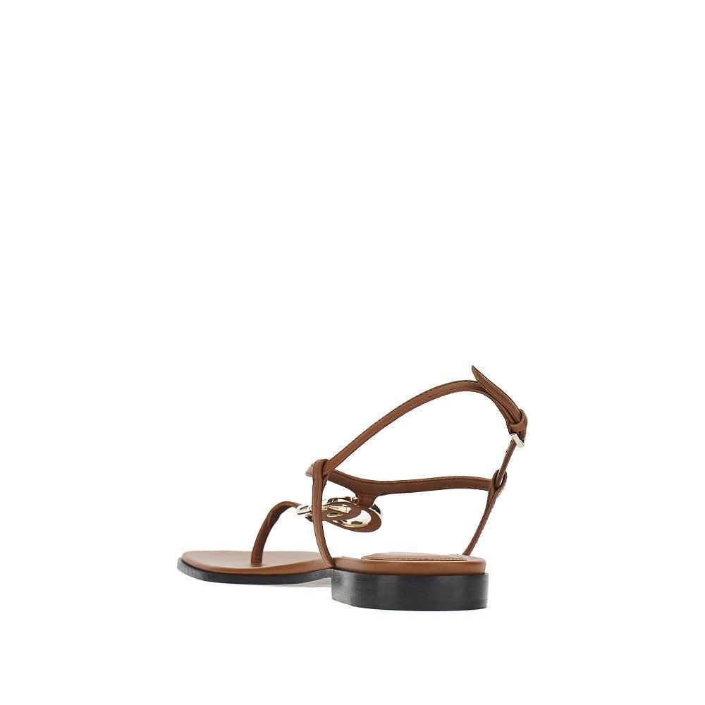 Sandali in pelle con Doppia G
