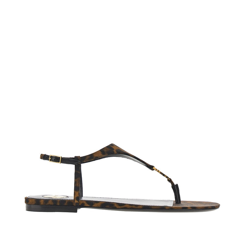 Leopard-print gros-grain 'Cassandra' sandals