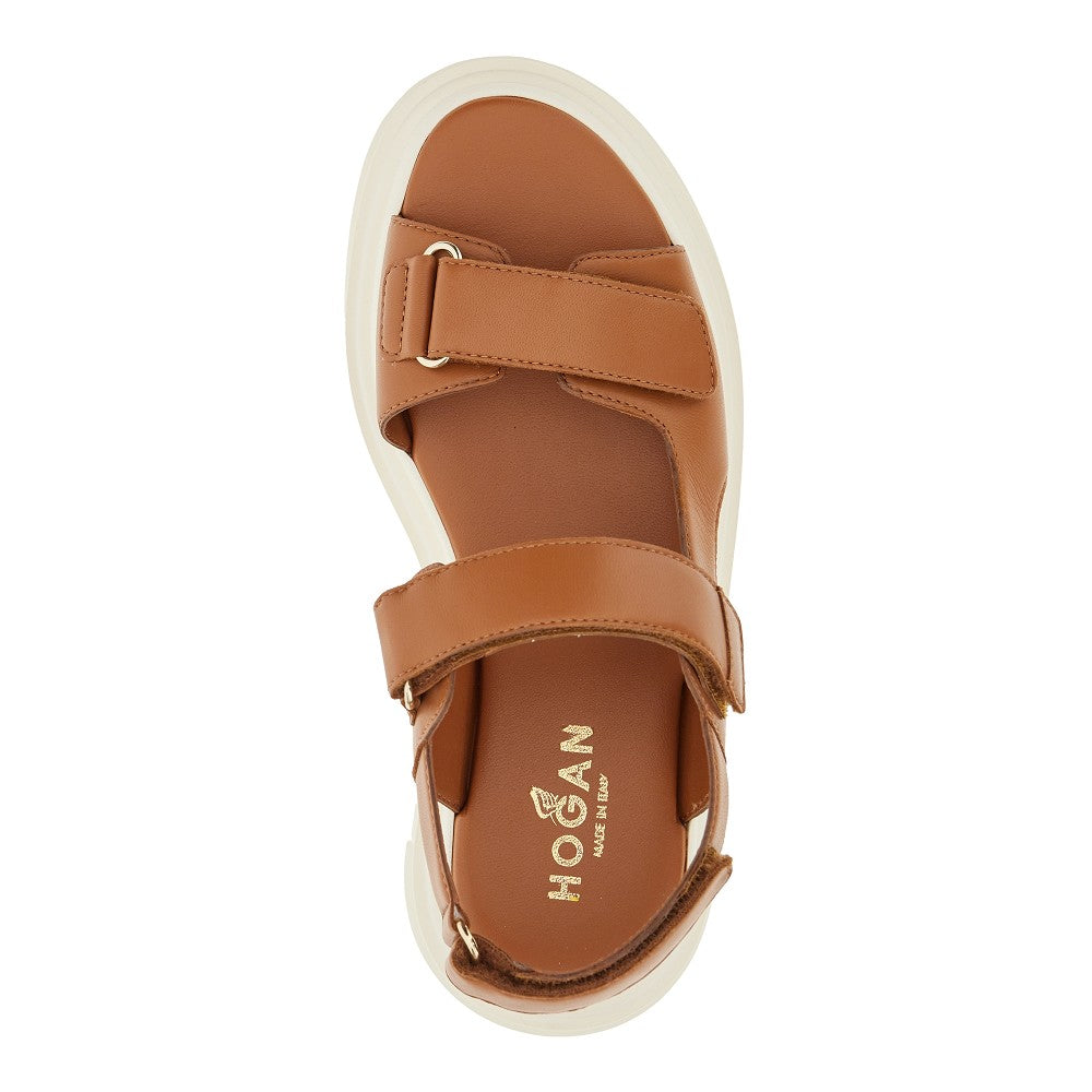 Lug sole leather sandals