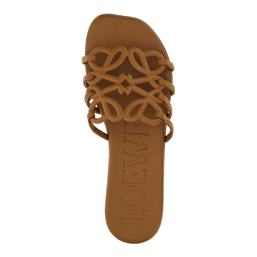 'Anagram Petal' leather slides