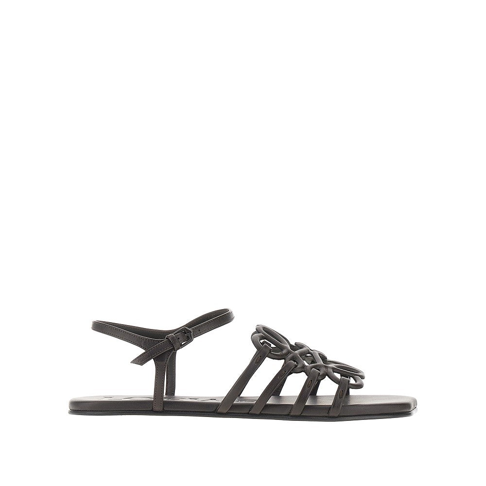 'Petal Anagram' leather sandals
