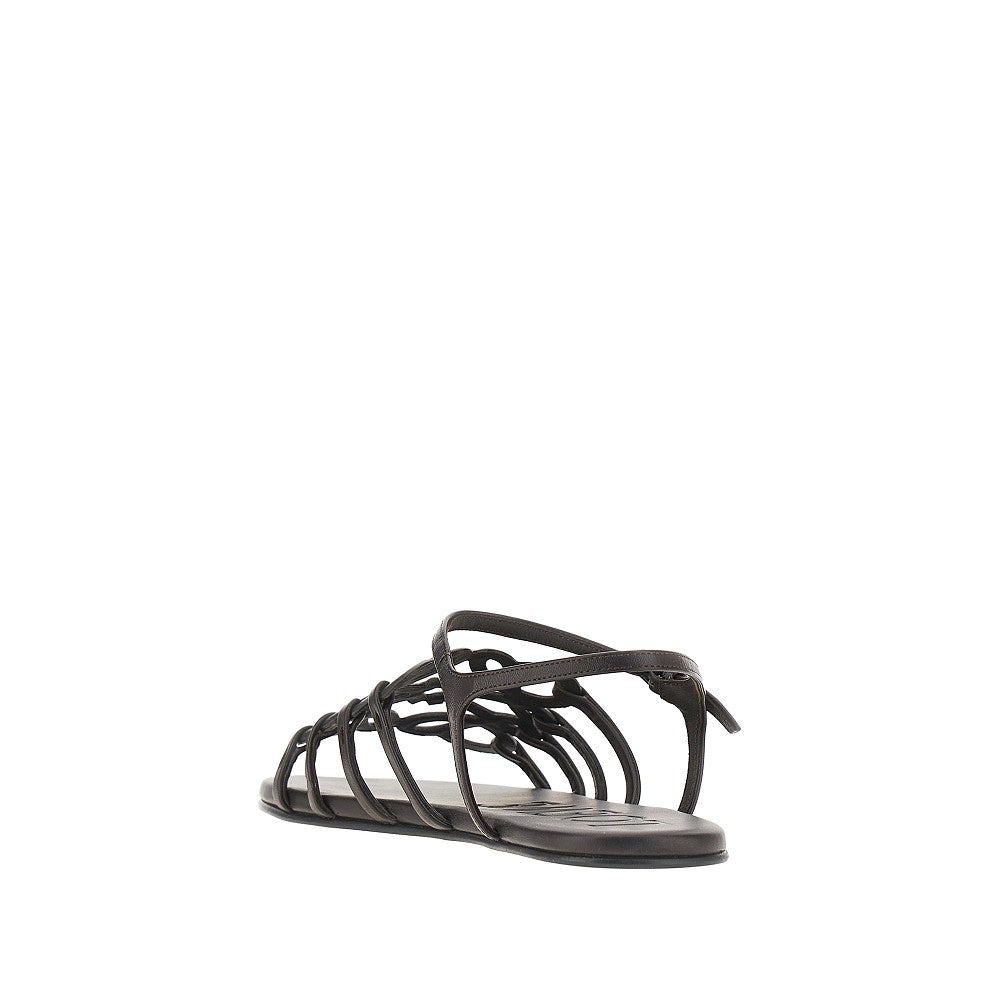 'Petal Anagram' leather sandals