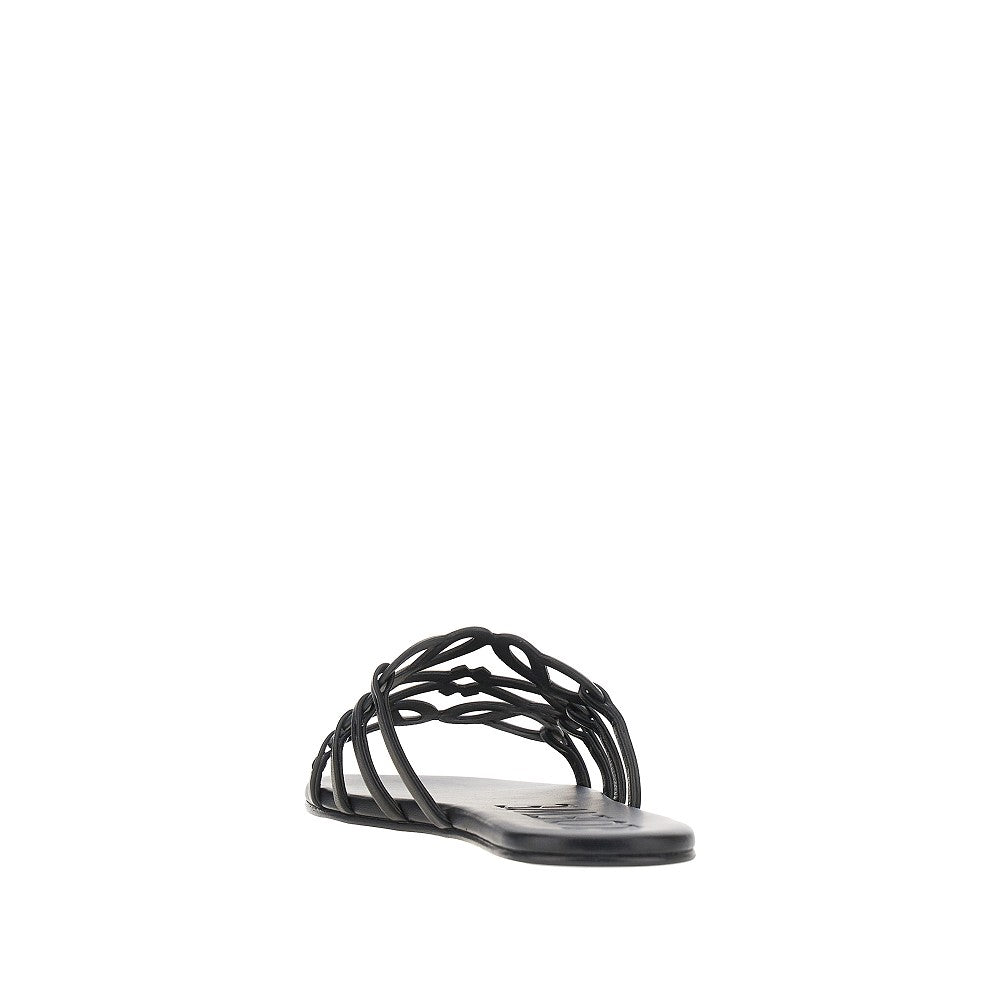 'Anagram Petal' leather slides