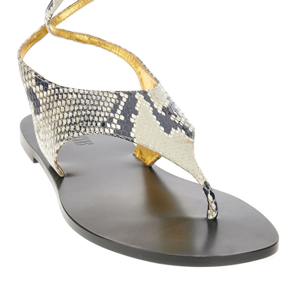 Python-print leather &#39;Amalfi&#39; sandals