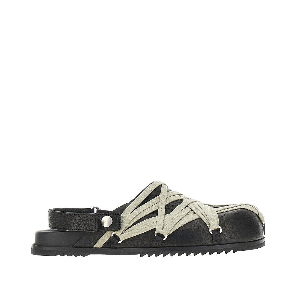 Mules Megalace in pelle