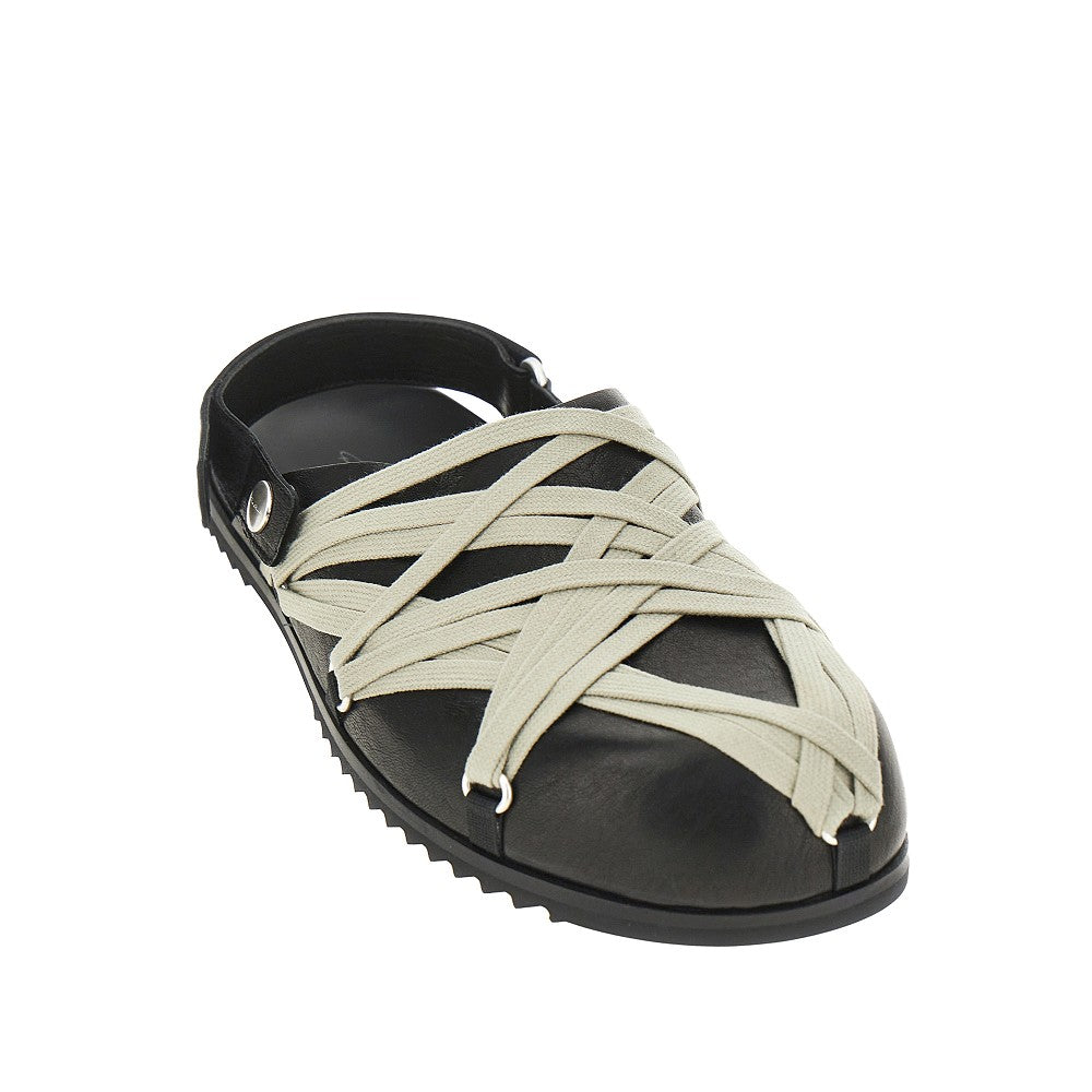 Mules Megalace in pelle