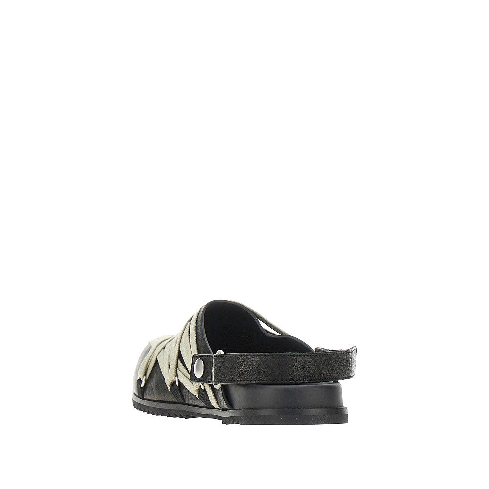Mules Megalace in pelle