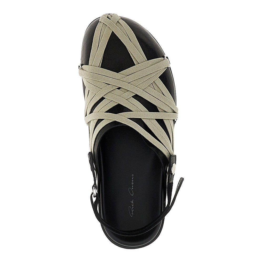 Mules Megalace in pelle