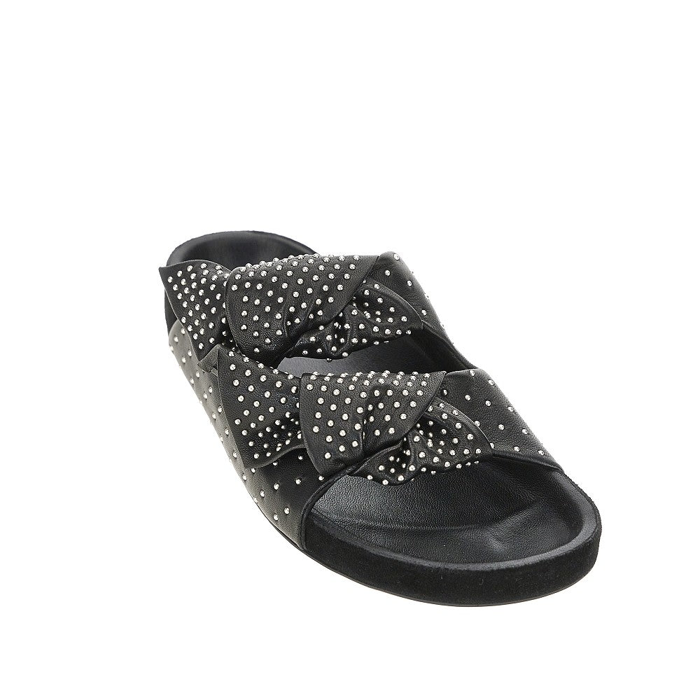 'Lennyo Bow' nappa leather sandals