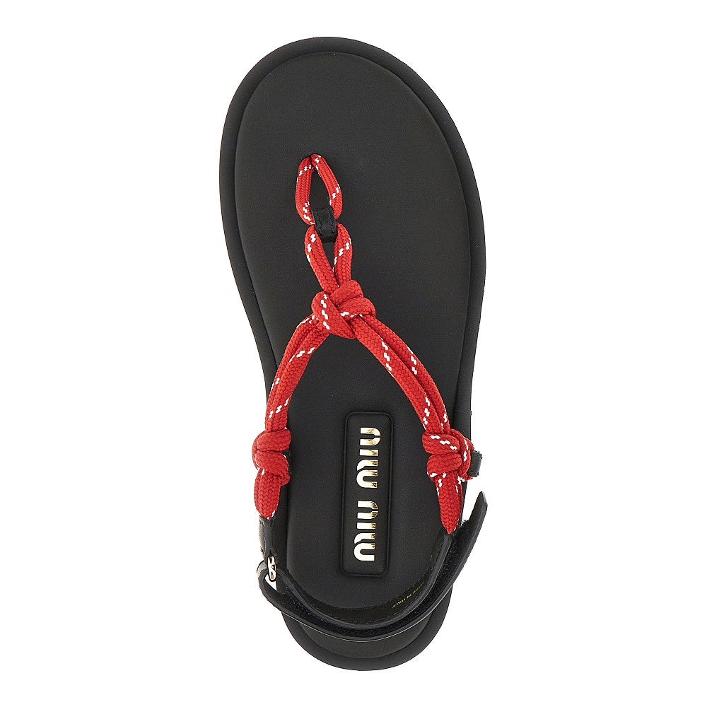Cord and leather 'Riviere' sandals