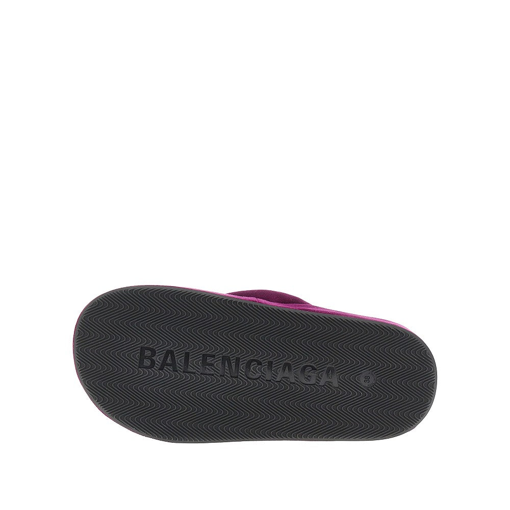 'Jet Lag' velvet thong slides