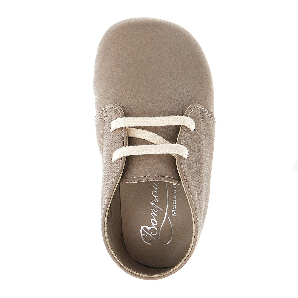 Leather lace-up baby shoes
