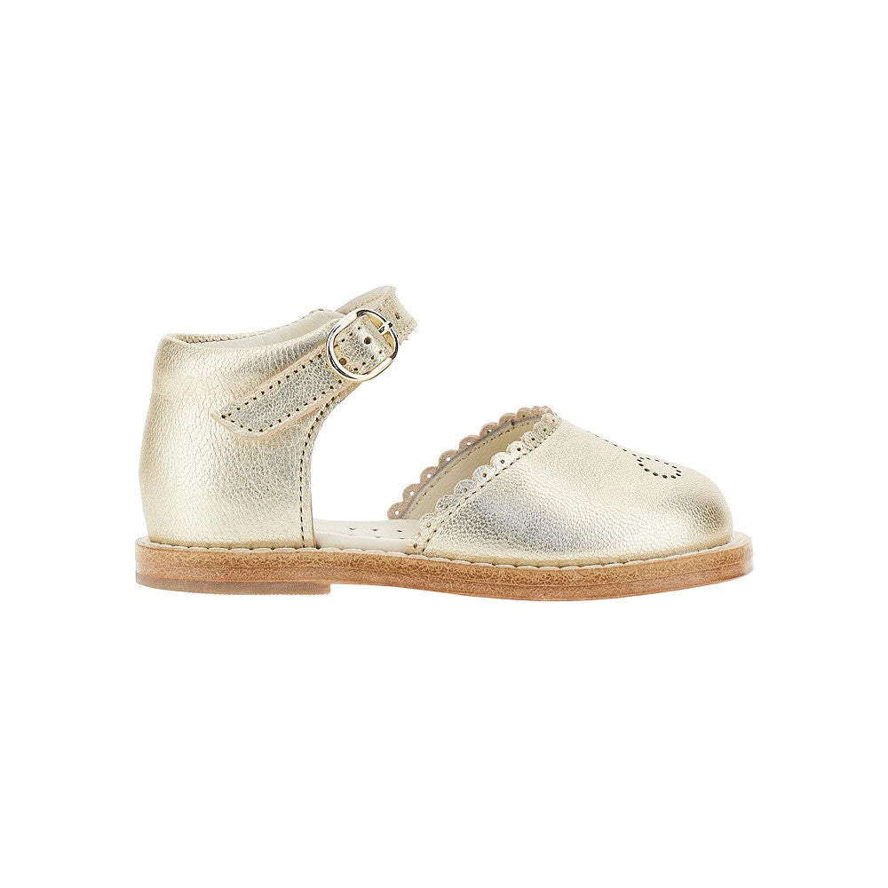 'Luna' metallized leather sandals