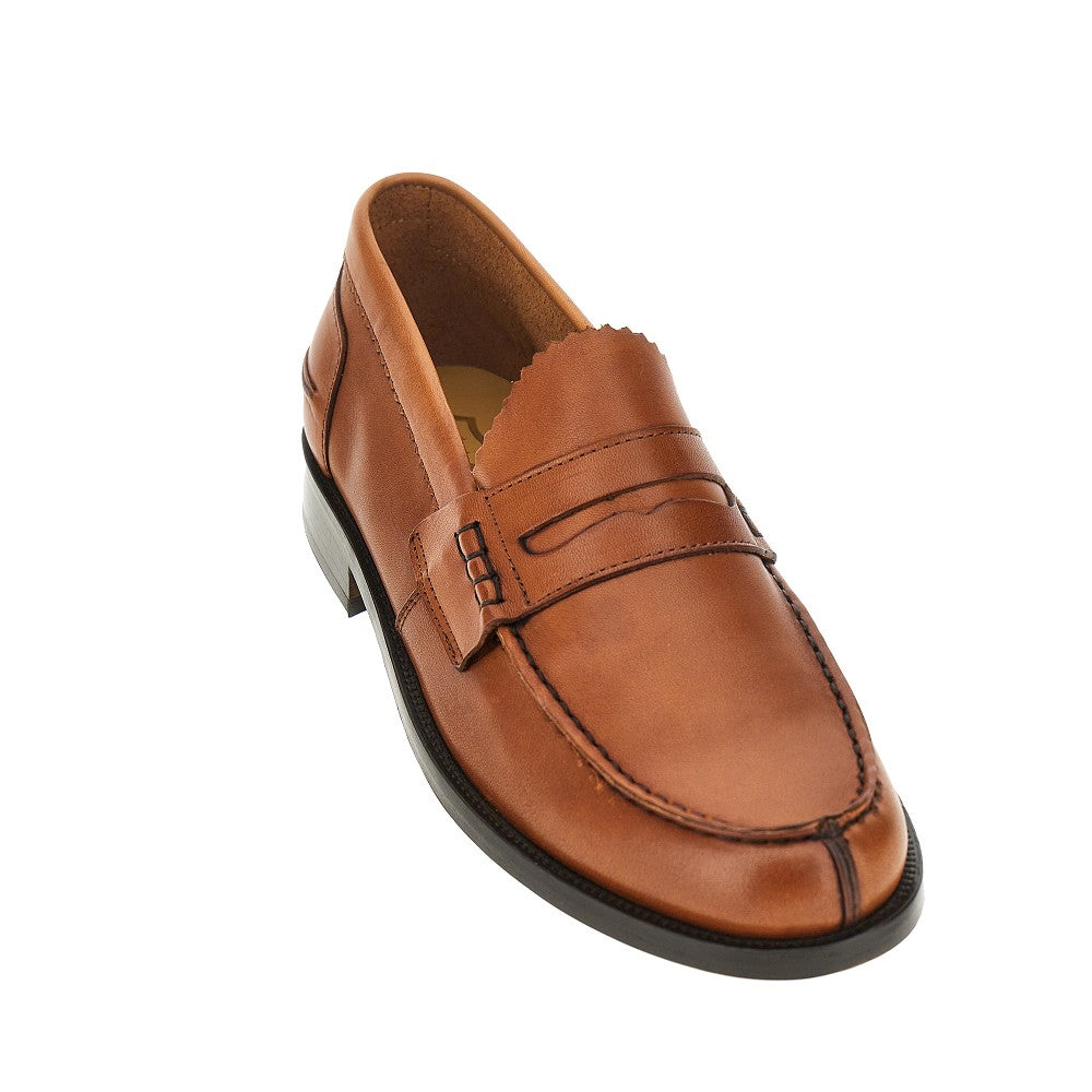 Brushed leather loafers