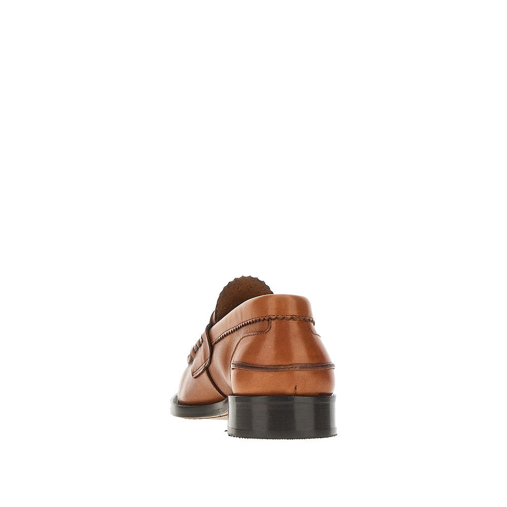 Brushed leather loafers