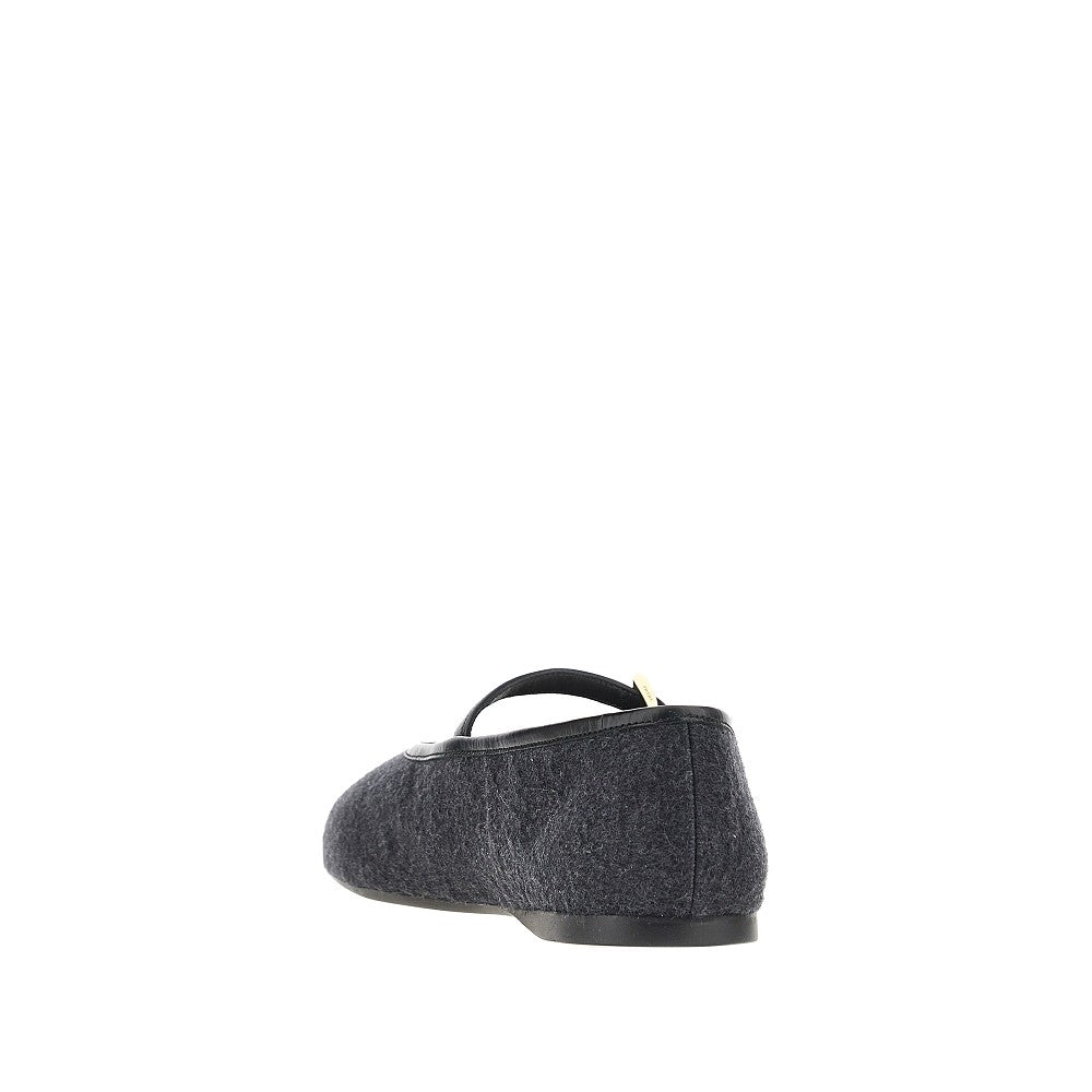 Ballerine in lana con logo triangolo