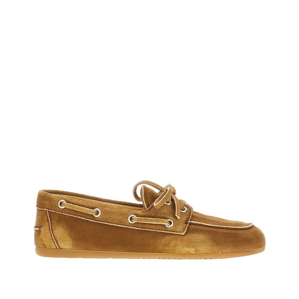 Suede leather deck shoes