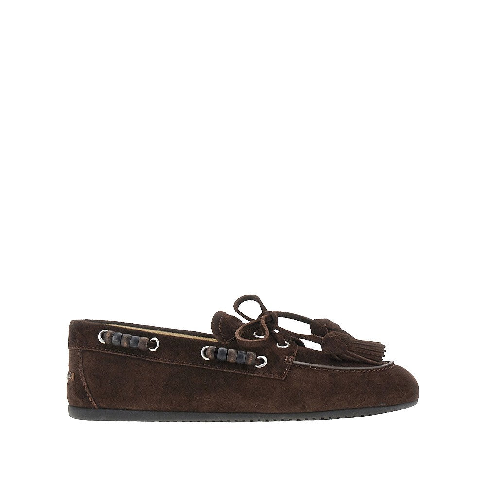 Mocassini Deck in suede con nappine