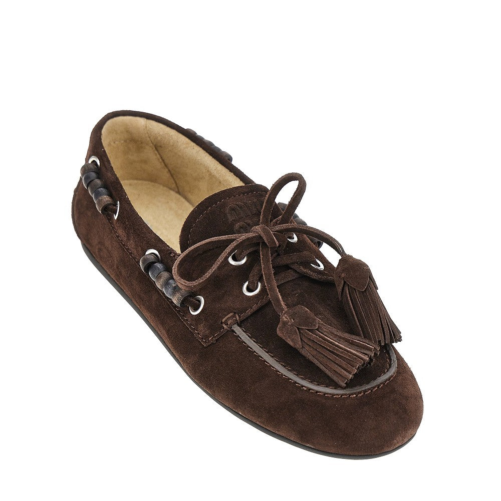 Mocassini Deck in suede con nappine