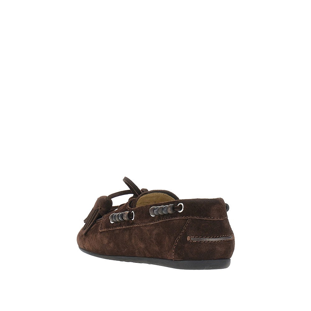 Mocassini Deck in suede con nappine