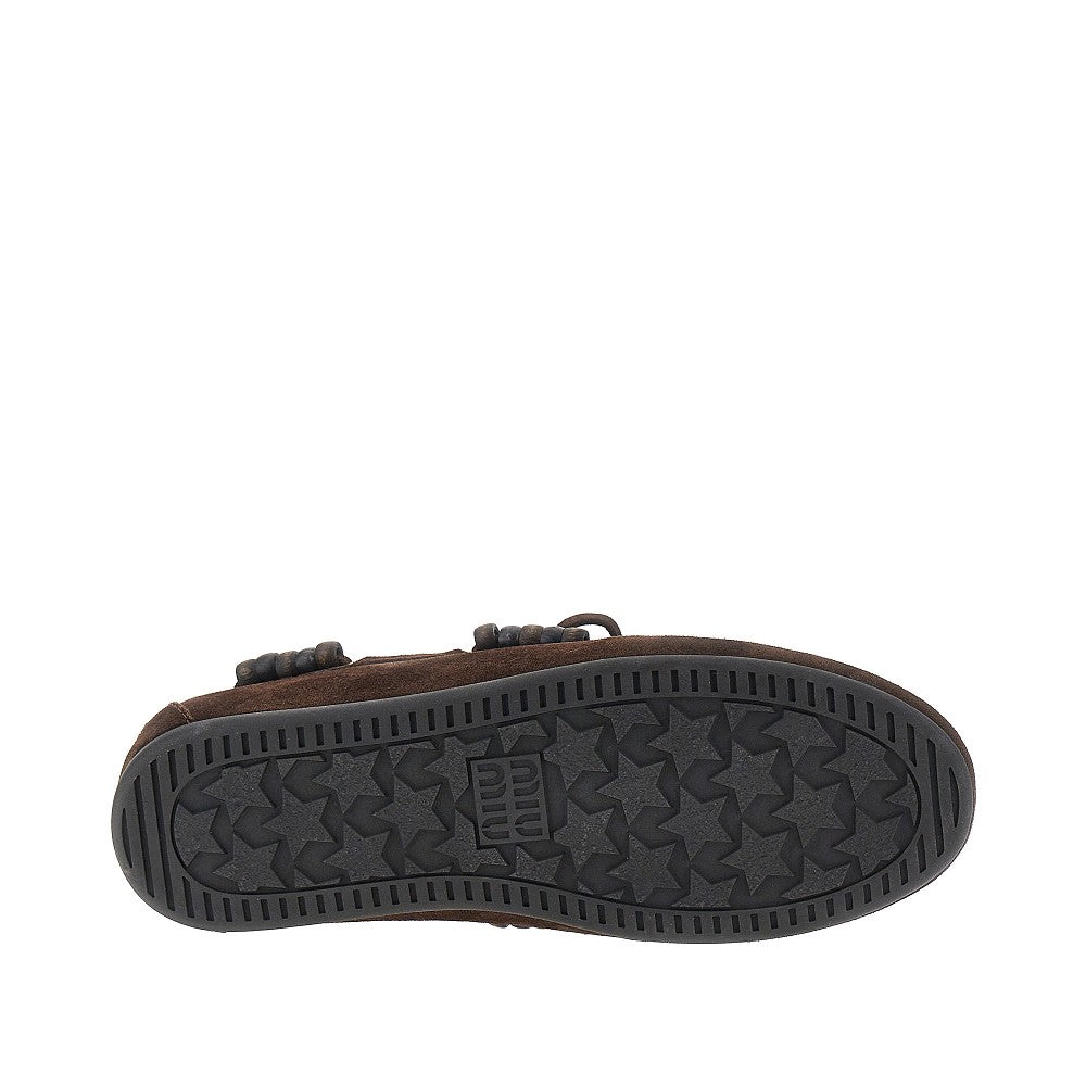 Mocassini Deck in suede con nappine