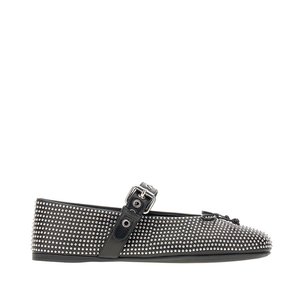 Leather ballerinas with studs
