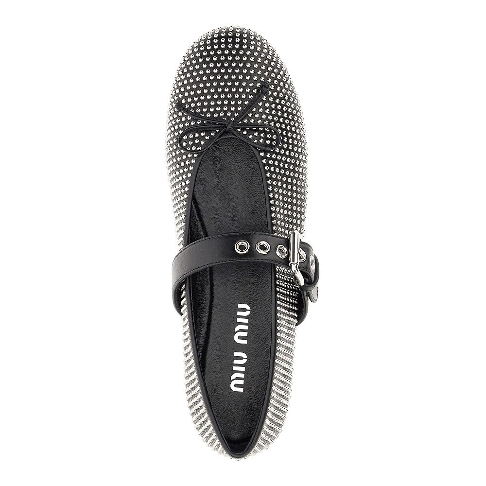 Leather ballerinas with studs