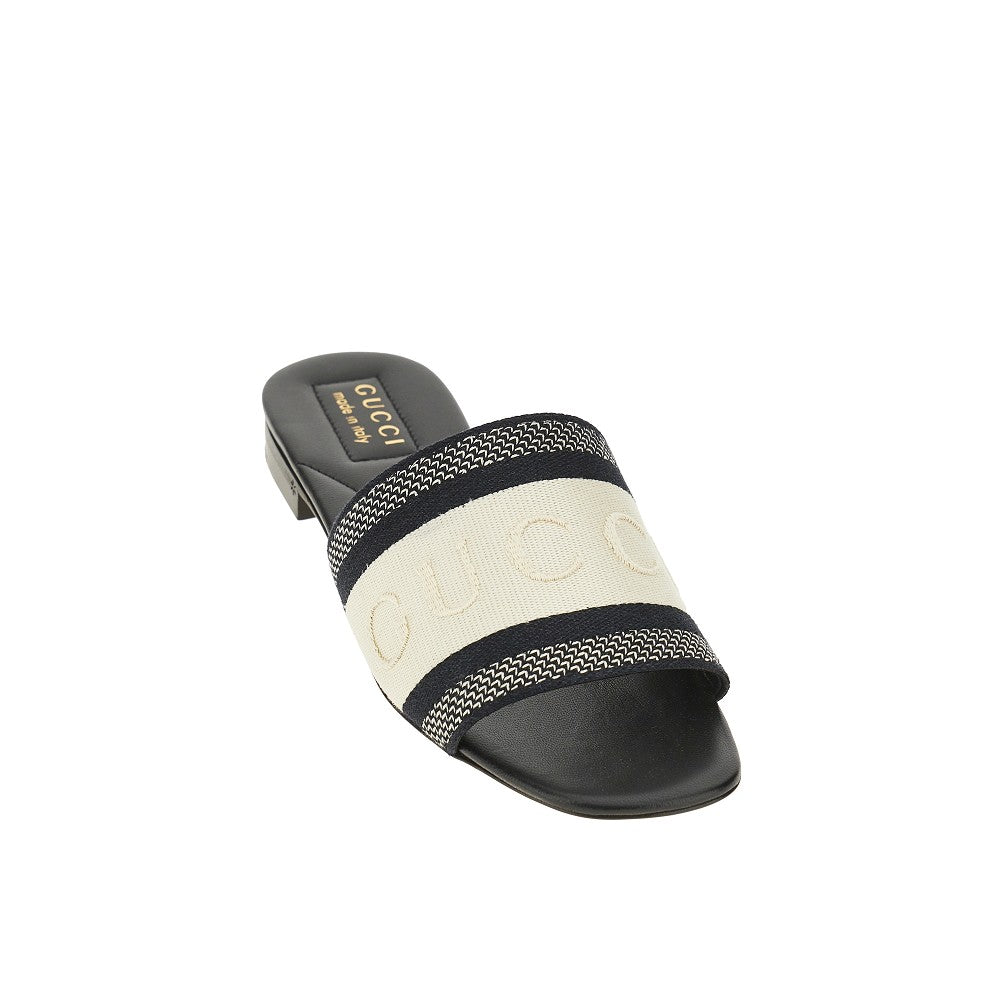 Logo embroidery fabric slides
