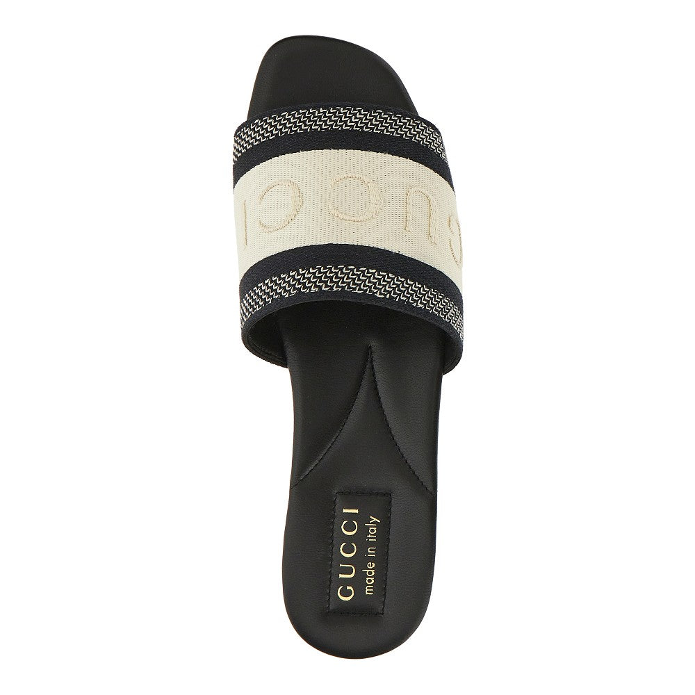Logo embroidery fabric slides