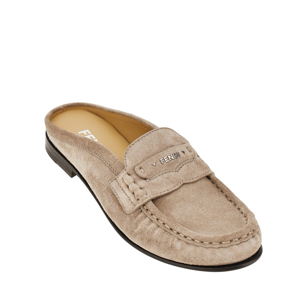 'Fendi Scrunch' suede leather sabot